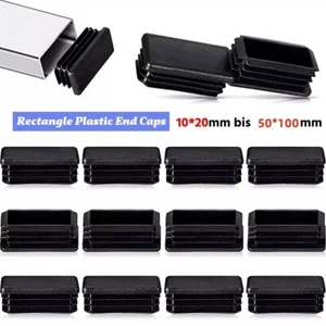 Rectangular Plastic End Caps Blanking Plugs Tube Box Section Insert 8 Sizes - Picture 1 of 21