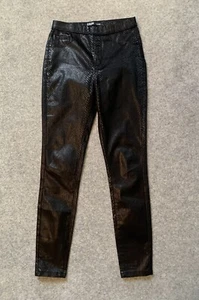 George Erin Coated Snakeskin Jeggings Black Size S UK 8 / 10 - Picture 1 of 12