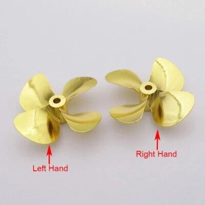 For Marine ROV Alloy RC Boat Model55/60mm Metal Propeller 4-Blades4mm Shaft Prop - Image 1 of 4
