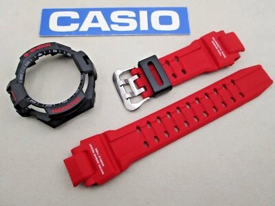 Подлинный Casio G-Shock GA-1000 GA1000 красный резиновый ремешок для часов и черный ободок комплект - Изображение 1 из 4