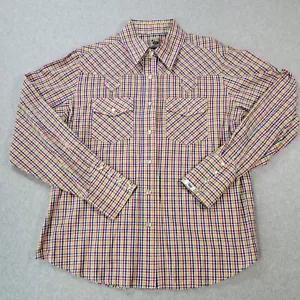 Cruel Girl Shirt Western Pearl Snap Button Front Plaid Rhinestone Womens Large - Picture 1 of 12