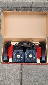 Vtg Remco Black Rotary Dial-Master Toy Telephones 1960s Style 402 original box