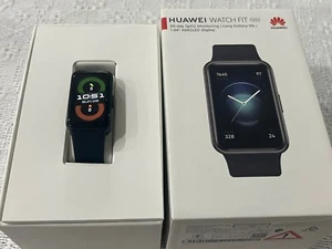 Huawei Watch Fit TIA-B09 With Graphite Black Band, USB Charger & Box - Picture 1 of 9
