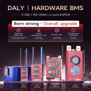 Daly BMS 3S-16S 12V 24V 36V 48V 60V 15A-200A Li-ion LiFePo4 BMS w/Balance & NTC - Picture 1 of 31
