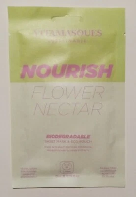 Nourish Flower Nectar Biodegradable Face Sheet Mask Vitamasques - Image 1 of 2
