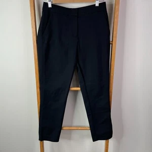 Witchery Dress Pants Womens 8 Black Tapered Trousers High Rise Flat Front Lined - Picture 1 of 13