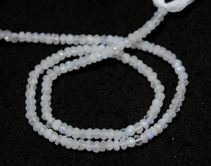 Natural Rainbow Moonstone Faceted Rondelles Gemstone Beads 4mm 12.5 Inch Strand - Picture 1 of 3
