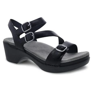 Dansko Sacha Black Burnished Calf Damen Comfort Sandale - EU 41 - Bild 1 von 7