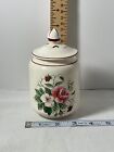 KNOWLES Utility ware canister vintage 5” decorative flowers & butterfly