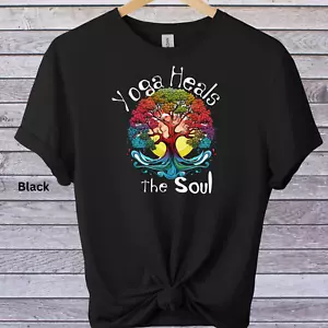 Funny Yoga T shirt Graphic Print T shirt Unisex Novelty Tee Soft style T-Shirt - Picture 1 of 19