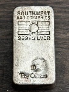 Rare 10 Oz Southwest Radiographics Vintage Silver Bar Related To Academy - Picture 1 of 2