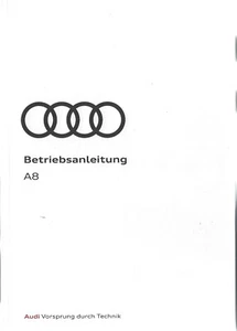 AUDI A8 Betriebsanleitung 2020 Bedienungsanleitung Handbuch D5 Bordbuch BA - Bild 1 von 1