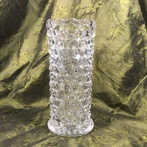 Vintage Fostoria 10" Cubist Vase Straight Cylinder Heavy Clear Glass - Picture 1 of 6