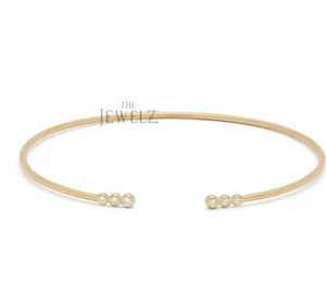 Bracciale aperto in oro 14 carati 0,22 CT VS/F-G con diamanti - Il gioiello - Foto 1 di 5