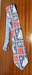 Vintage Tommy Hilfiger Mens Tie Sailboats Nautical Knots Silk Necktie Italy - Picture 1 of 7
