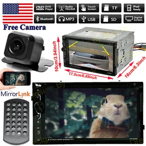 Fit 95-02 Chevy Tahoe C1500 TRUCK 2Din CD DVD Bluetooth Car Stereo Radio+Camera - Picture 1 of 11