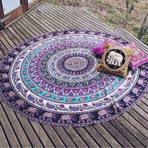 Hippie Mandala Beach Throw Towel Round Boho Mat Tapestry Wall Hanging Decor US - Picture 1 of 12