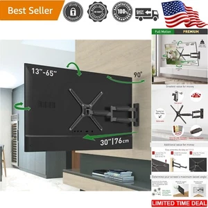 Full Motion Articulating TV Wall Mount for 13-65 Inch Screens – 79lbs Capacity - Picture 1 of 12