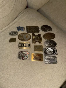 Assorted Lot Of 15 Various Vintage Belt Buckles Resale Wholesale - Picture 1 of 7
