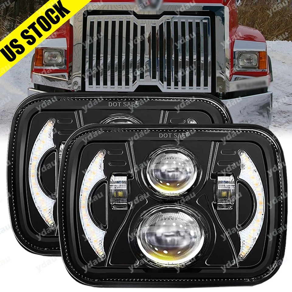 Faros LED sellados 2 piezas 130 W 7 x 6 pulgadas HI-LO para Western Star 4700SB 2012-2023 Foto 1 de 4