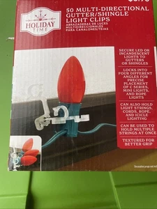 Advanced Multi-Directional Gutter/Shingle Light Clips, 50 Count, by Holiday Time - Picture 1 of 9