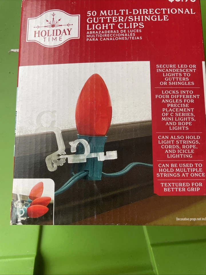 Advanced Multi-Directional Gutter/Shingle Light Clips, 50 Count, by Holiday Time - Image 1 of 4