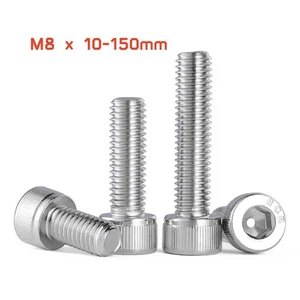 M8 x 10-150mm Socket Cap Head Screws Hex Allen Bolts A4 Stainless Steel DIN912 - Picture 1 of 3