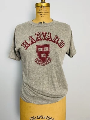 Винтажная футболка 80-х Harvard University размер S одинарный шов сделано в США - Изображение 1 из 4