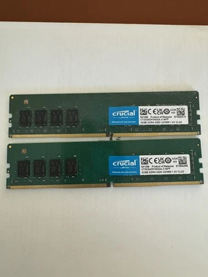 Crucial 64GB 2x 32GB DDR4-3200 PC4-25600  Deskstop Memory CT32G4DFD832A - Image 1 of 2
