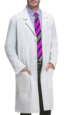 Professional Lab Coat for Men Long Sleeve, White, Unisex - Image 1 of 4
