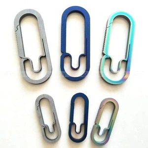 Titanium Alloy Buckle Carabiner Keychain Key Ring Clip Hook EDC Outdoor - Picture 1 of 7