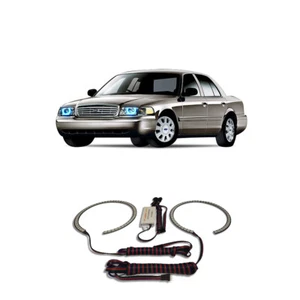 Bright Blue Angel Eye Headlight Halo kit for Ford Crown Victoria 98-11 - Foto 1 di 2
