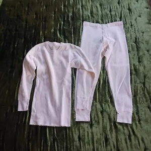 Vintage Made in the USA 100% Cotton Thermal Underware Set Long Johns - Picture 1 of 10