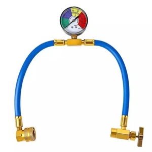 R134A Auto Air Conditioner Refill Kit A/C Hose Gas Gauge High Quality - Picture 1 of 10