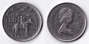 CANADA 1873-1973 RCMP CENTENARY MOUNTIE QUARTER, 25¢ COIN, CIRC, CANADIAN SELLER - Picture 1 of 3