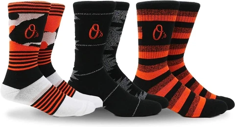 Baltomore Orioles Socks PKWY Unisex MLB Medium Shoe Youth 1-6 Women 3-8  3 Pack Cover