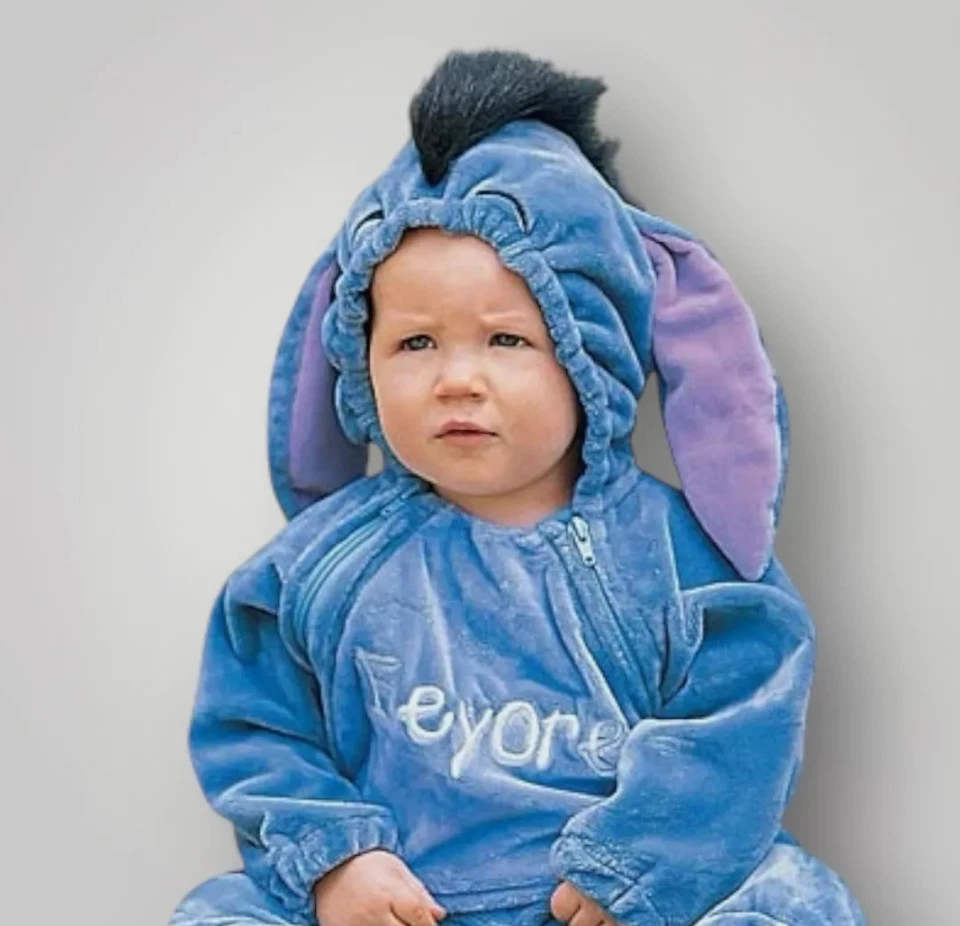 Disney Winnie the Pooh EEYORE Bebé Recién Nacido Disfraz (3-6 meses) Una Pieza TOTALMENTE NUEVO Foto 1 de 4