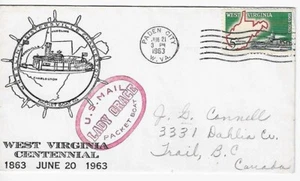 FDC Virginia Occidental Centenario Dama Grace Paquete Barco Scott #1232 - Imagen 1 de 1