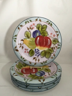 Set of FIVE Heritage Mint Black Forest Fruits 10 5/8" Dinner Plates — 第 1/4 张图片