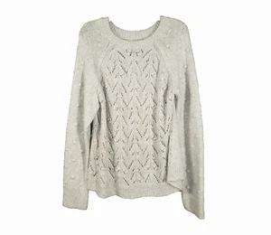 NEW Sonoma XXL Sweater Women's Mix Stitch Cream Beige Bobble Pointelle - Picture 1 of 7