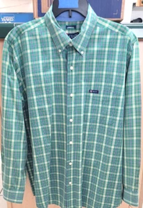 Chaps Hemd Herren pflegeleicht Button Down langarm grün rot kariert XL - Bild 1 von 5
