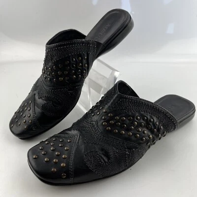 Sesto Meucci черные кожаные бронзовые с заклепками без шнуровки мулы размер 8,5 - Изображение 1 из 4