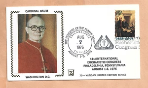 CARDINAL BAUM WASH DC 1976 PHILA PA  ZASO CACHET # 79 LIMITED SERIES COVER - Picture 1 of 1