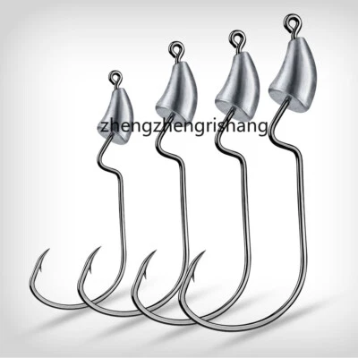 15pcs Bullet Jig Heads Swimbait Fishing Hooks Weedless Offset Weighted Hook  - Image 1 of 4