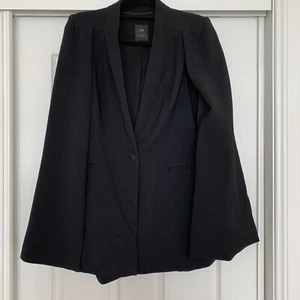 CUE Corporate Work Office Career Wear Black Cape / Blazer Fully Lined Size 10 - Picture 1 of 5