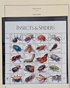 Stamps United States Insects & Spiders Sheet, 1998, MNH, Butterfly, Beetle, Ant - Picture 1 of 4