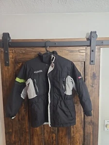 Columbia Youth Jacket SZ 8 Black Gray Winter Sport Coat Ski Snowboard RN69724 - Picture 1 of 9