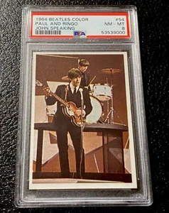 PSA 8 Paul McCartney Rookie Card 1964 Beatles Color #54 Topps John Lennon Ringo - Picture 1 of 2