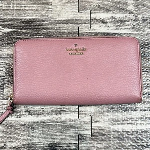 Kate Spade Leila Large Continental Wallet Rosy Pink Zip Around Pebble Leather - Bild 1 von 9