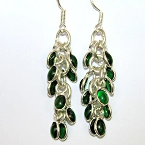 Huge choice PERIDOT dangle earrings in silver with silver wires fast UK delivery - Picture 1 of 104